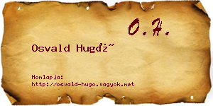 Osvald Hugó névjegykártya